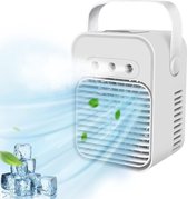 Mini Air Cooler USB Portable Personal Air Conditioner Fan Humidifier Evaporative Cooler with 3 Cooling Levels 3 Spray Modes with Night Light Low Noise for Home Office