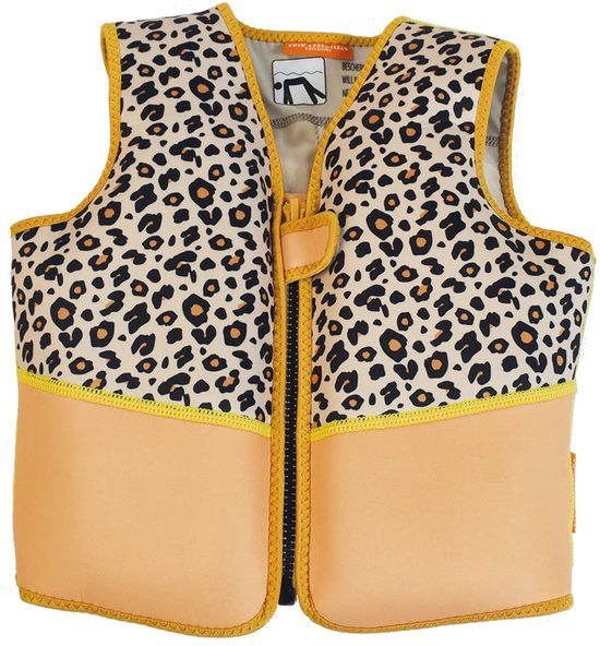 Swim Essentials - Zwemvest met panterprint- Kinderen - Jongens - Meisjes - 18-30 kg - 3-6 jaar - Foam - Nylon - beige