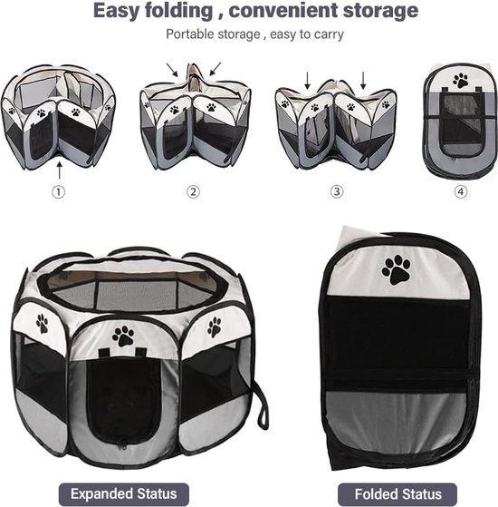 PETSFIT Puppyren Dierenren opvouwbaar voor kleine dieren, honden PETSFIT Puppyren Dierenren opvouwbaar voor kleine dieren, honden
