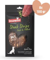 Rosewood by Pets Unlimited - Steak Strips - Eend - hondensnacks - 8 zakjes à 100g