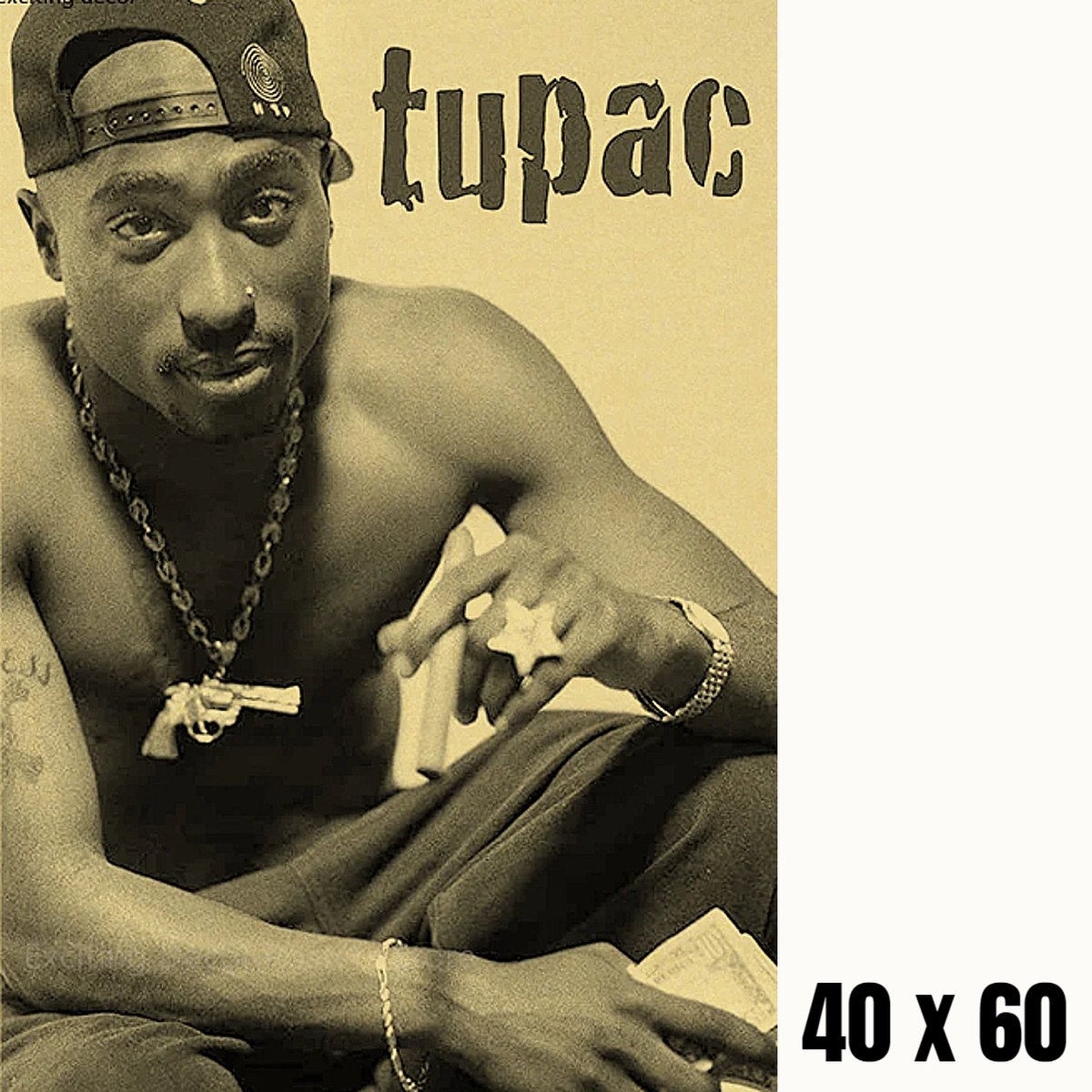 Allernieuwste.nl® Canvas Schilderij Rapper TUPAC SHAKUR - 2PAC