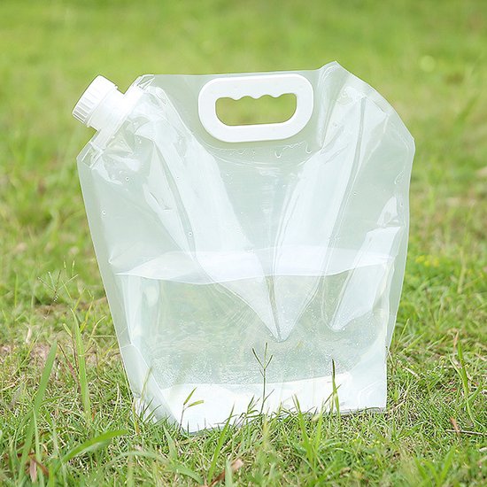 Allernieuwste.nl® 2 STUKS Waterzakken 5 Liter Camping Outdoor Opvouwbare Draagbare Waterzak 5L Opbergtas - Transparant - 32.5 x 35 cm - 2 STUKS van Allernieuwste.nl — afbeelding 5