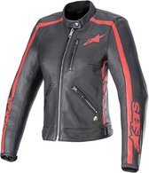 Alpinestars Stella Dyno Leather Jacket Black Haute Red XS - Maat - Jas