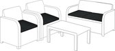 Outdoor zitkussen voor rotan meubels | tuinmeubelen kussens voor Carolina | waterafstotend Patio meubels stoel bekleding | licht en | 4 stuks (zwart)