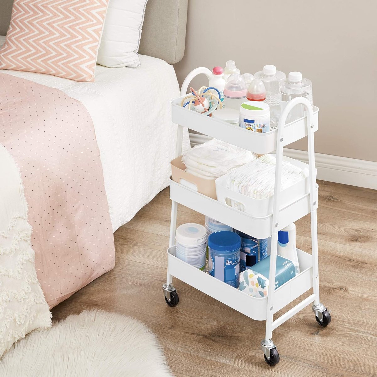 Trolley op wielen Organizer Trolley met Wielen voor Keuken Make-up Badkamer Kantoor