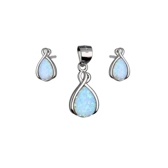 Opal Oorbellen met Hanger Set - Zilver Oorbellen met Hanger - Oorbellen met Hanger - Zilver 925 - Amona Jewelry