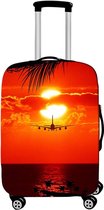 Elastische kofferhoes, DOTBUY 3D-vliegtuig, reiskoffer, beschermhoes, wasbare reiskofferhoes, H