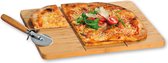 Planche à pizza en bois de Bamboe FSC® - Rectangulaire - Bois de Bamboo - Assiette à pizza - Planche à pizza - Assiette à Pizza - Planche de service à Pizza - Dimensions. 40 x 30 x 1,5 Cm.