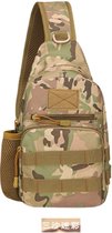 T24-B13 : M2 Sling- schouder- buik- rug- draag- tas, Khaki Camouflage