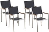 Beliani GROSSETO - Lot de 4 chaises de jardin - Zwart - Plastique