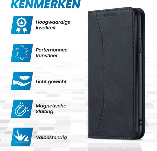 Étui Bookcase iPhone 11 - Magnétique - Cuir - Portefeuille - Étui livre - Portefeuille - Étui à rabat - Apple iPhone 11 - Zwart