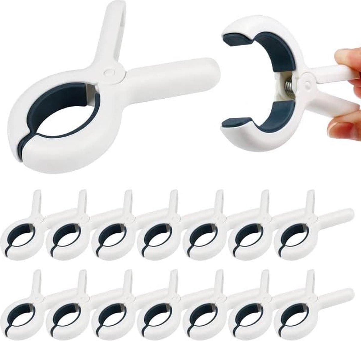 Goedkoopste 15 stuks grote wasknijpers, handdoekklemmen voor strandligstoelen, strandlakens, winddichte clips voor dagelijks wassen, badhanddoek, beddengoed, dikke kleding