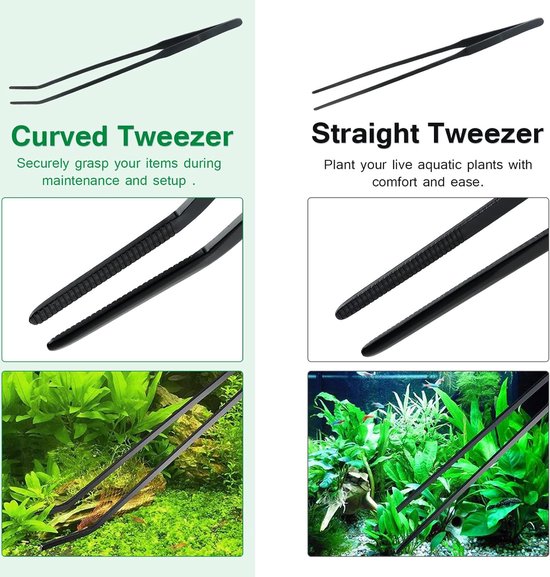 Aquatic Plant Aquascaping Tools Kit, roestvrijstalen schaarpincet, spatel, aquarium-reinigingsgereedschap, aquarium-starterkits met visnet en aquarium-algenschraper van Merkloos	 — afbeelding 5