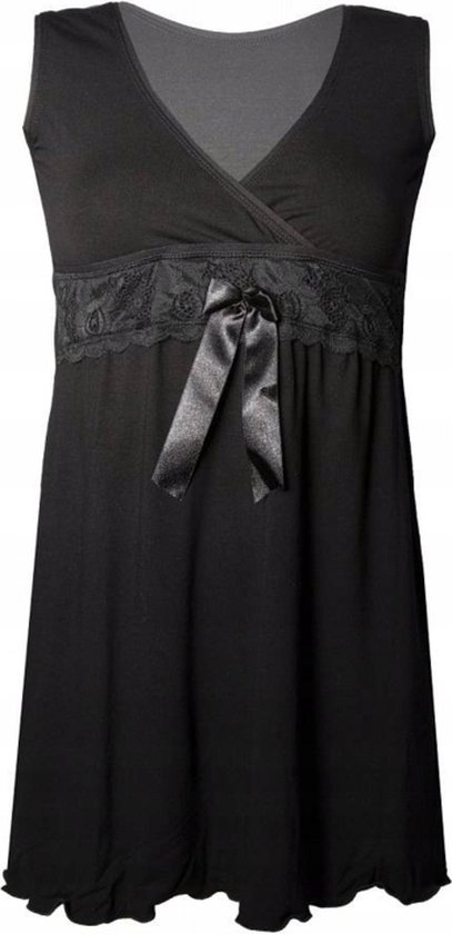 Dkaren Kamila nuisette en viscose douce avec dentelle - noir S