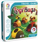 Emballage du jeu de voyage LogiBugs avec des images de coccinelles jaunes, orange et rouges sur fond vert.