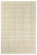 Caro beige geruit vloerkleed met elegante stedelijke stijl - Tapijt - 140 x 200 cm