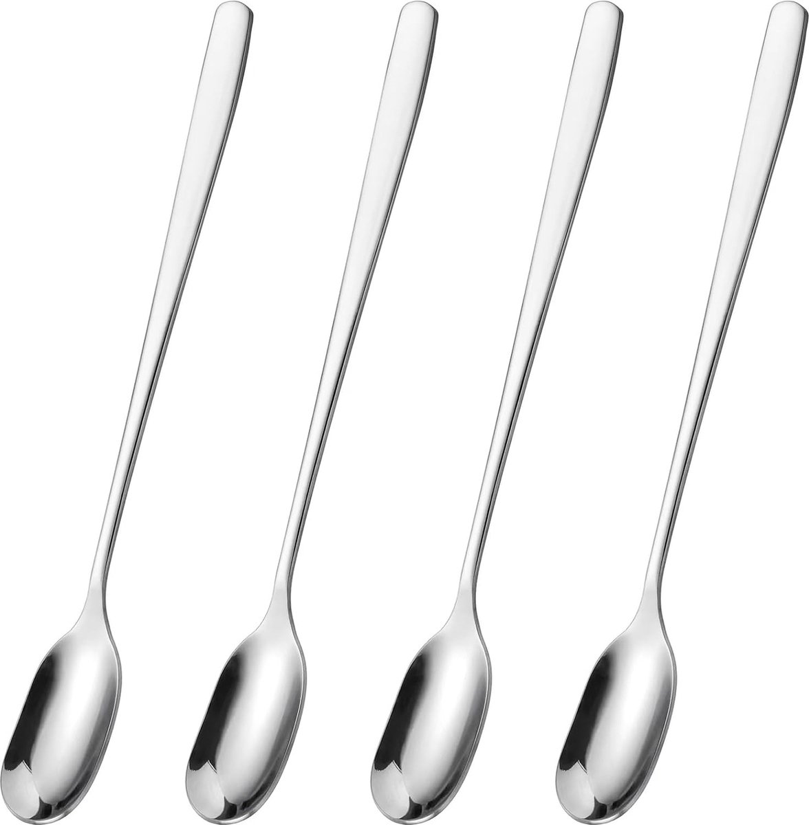 Lange koffielepels set van 4 ijstheelepels roestvrijstalen cocktailmenglepels