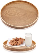 Rond dienblad, 30 cm houten platen, dienblad, houten dienblad, houten dienblad, dienblad van hout, voor thee, fruit, snoep, levensmiddelen, woondecoratie