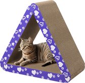 Navaris 3 in 1 kattenkrab set - Driehoek van krabkarton voor katten - 3 kattenkrab planken - Katten krabplank - Golfkarton