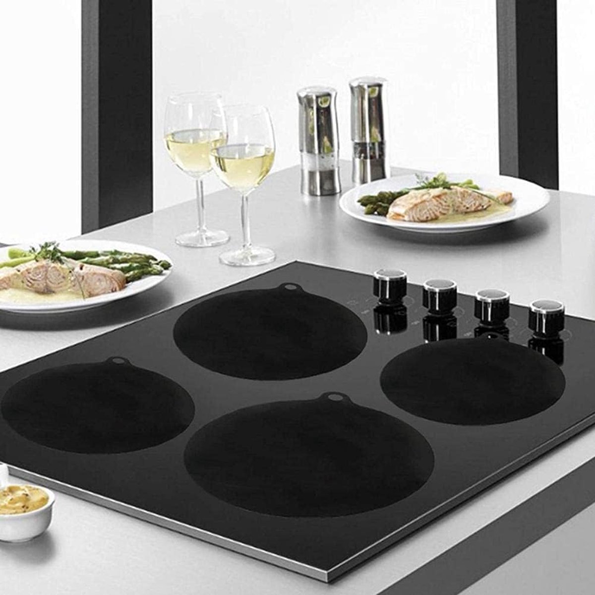 Lot De 4 Tapis De Protection Pour Plaque à Induction – Silicone Antidérapant, 22 Cm, Résistant à La Chaleur