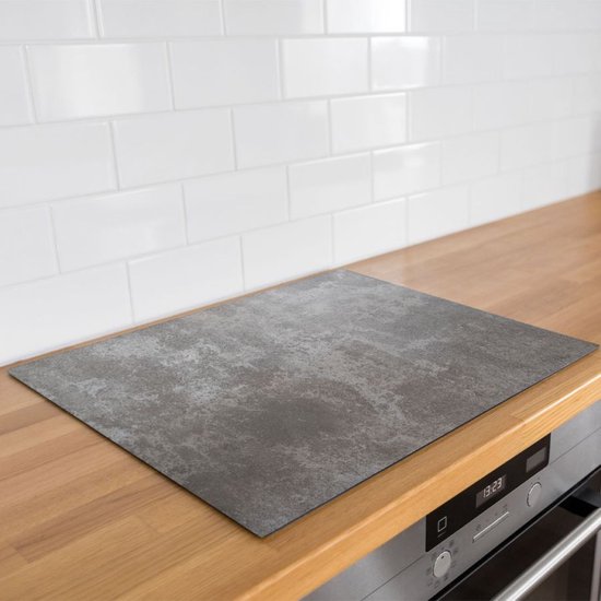 Inductie beschermer textuur van beton | 65 x 52 cm | Keukendecoratie | Bescherm mat | Inductie afdekplaat