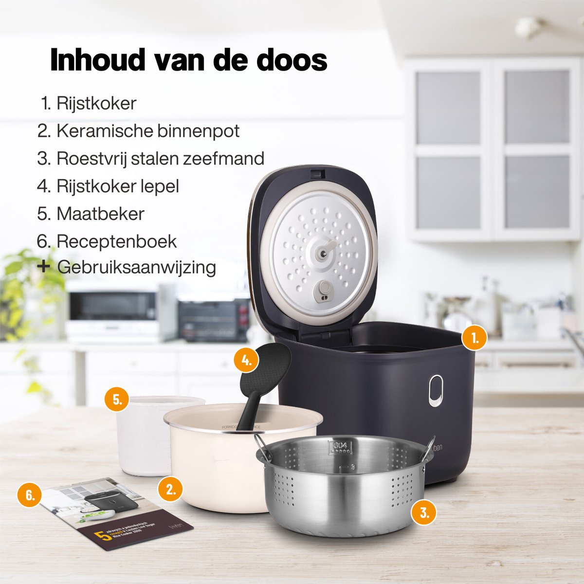 Lauben Low Sugar Rijstkoker 3L - 40% minder koolhydraten thumbnail 4