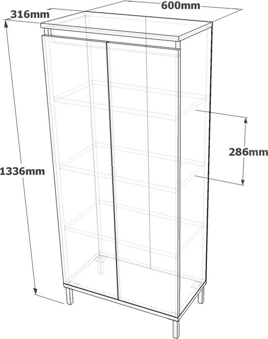 Locelso multifunctionele kast 60cm bruin antraciet