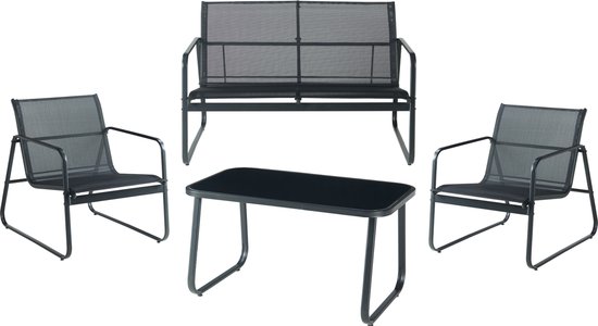 Salon de jardin 4 pièces Anzi lounge noir