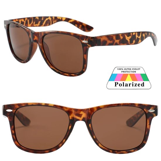 Fako Sunglasses® - Zonnebril Classic Polarised - Polariserend - Gepolariseerd - Polarized - Heren Zonnebril - Dames Zonnebril - Luipaard