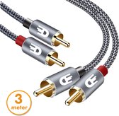 Conduire. Câble Audio stéréo Premium Tulip - 2RCA vers 2RCA - 3m