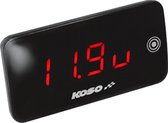 Temperatuurmeter + voltmeter Koso Slim Line New Generation rood