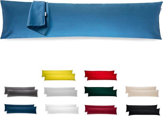 Bastix - Zijslaapkussen, overtrek 40 x 145 cm, microvezel, premium set van 2 kussenslopen, decoratie voor kussens, bed/bank, stof, zacht, resistent, hypoallergeen, anti-mijt, hoofdkussensloop, verborgen