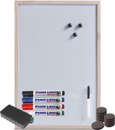 Zeller Magnetisch whiteboard/memobord - 40 x 60 cm - met Power Liner stiften - 15x magneten - en een wisser