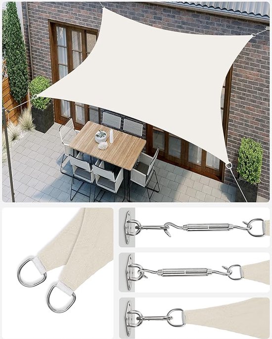 Schaduw Zeil Zonnescherm 220 X 700 Cm Blokkeert Effectief Zonlicht En Uv Stralen Schaduwzeilen Pergola Met Scheerlijnen Voor Balkon Tuin Creme Kleur 1876277160