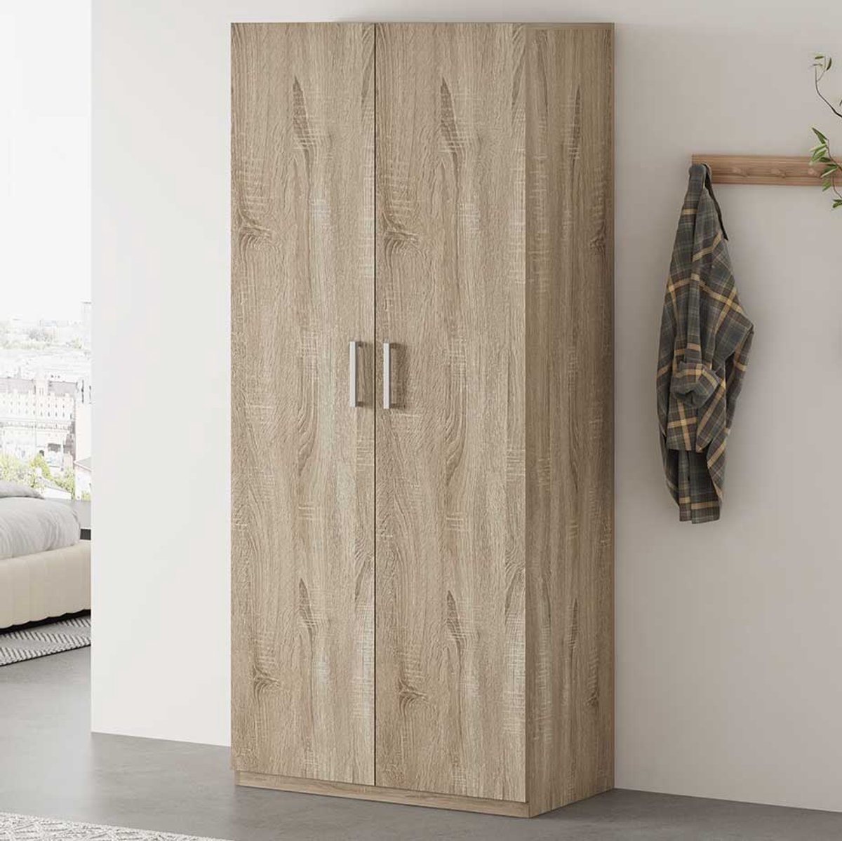 Sonoma Opbergkast Mike 80cm | 2 Deuren | H180 X B80 X D42 Cm