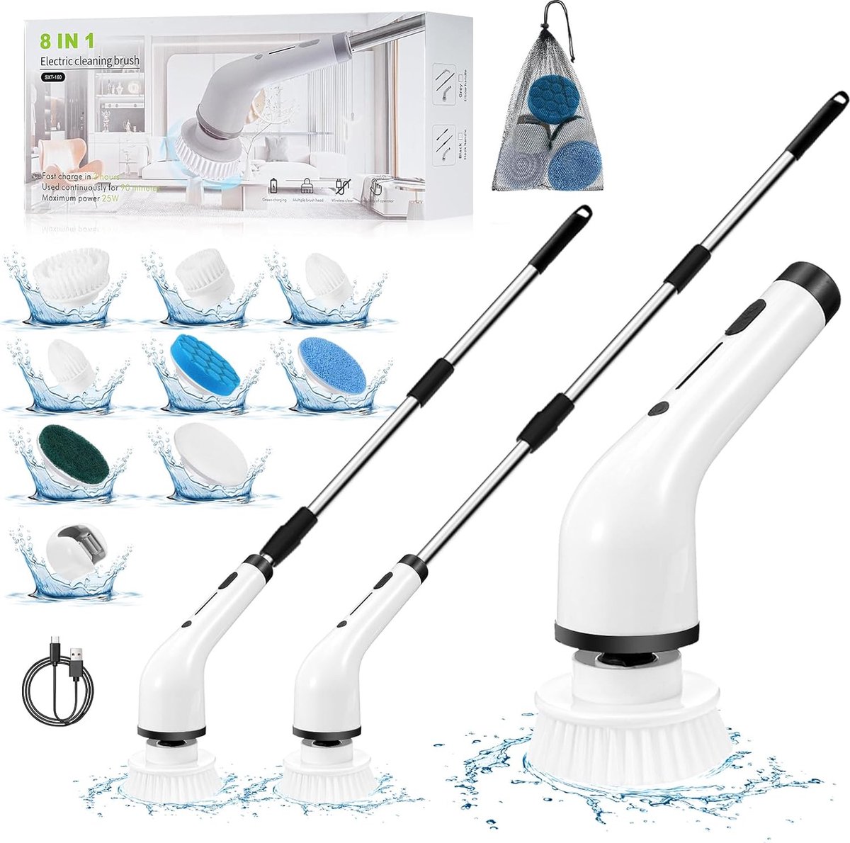 Goedkoopste Elektrische Schoonmaakborstel - Elektrische Schrobborstel - Electrische Schoonmaakborstel - Elektrische Scrubber - Elektrische Afwasborstel