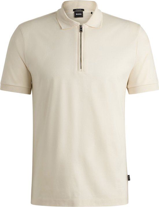 BOSS Palston slim fit heren polo - pique - wit - Maat: L
