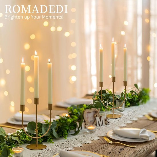 Kaarsenhouder Set van 3 Manden Metaal Goud - Elegantie