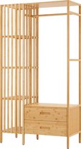 Kledingkast Varanger bamboe open kast 185x100x45 cm naturel [en.casa]