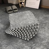 Dalles de tapis en mousse emboîtables, 30x30 cm, tapis de sol en mousse Puzzle en peluche avec bord, tapis antidérapant pour sol de pièce 10 pièces