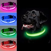 Honden halsband LED - Groen - Maat S - USB oplaadbaar - 3 verschillende standen - Lichtgevende hondenhalsband - 100% waterdicht - Super helder licht - Voor huisdieren