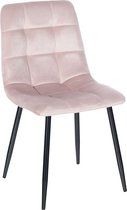 In And OutdoorMatch Eetkamerstoelen Geraldine - Roze - Set van 4 - Fluweel - Hoogwaardige bekleding - Opvallende eetkamerstoel - Gezellige eetkamerstoel - Stijlvolle uitstraling