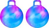 Marbre Skippyball - 2x - bleu/violet - D45 cm - jouets d'extérieur pour enfants