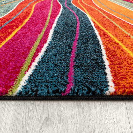Laagpolig tapijt - abstract - veelkleurig - 160x230 cm - BELIS