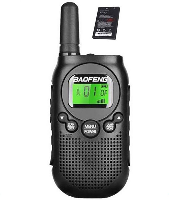 Baofeng BF-T6 PMR446 mini Walkie Talkie met accu Zwart