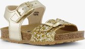 Groot leren meisjes sandalen met glitter goud - Maat 20