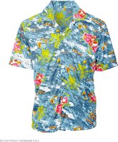 Widmann - Hawaii & Carribean & Tropisch Kostuum - Hawaii Shirt Ocean Island Blauw Man - Blauw - Medium / Large - Carnavalskleding - Verkleedkleding