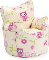 Wildwood Kinderstoel voor peuters, comfortabele kindermeubel, zachte kinderveilige zitting, speelkamerbank, ergonomisch gevormde zitzak (uil)