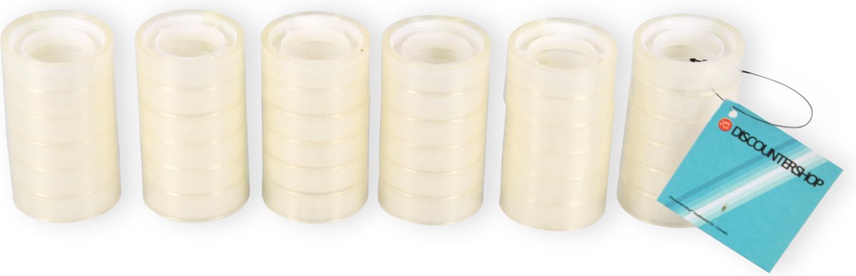 Plakband rollen set van 36 Doorzichtige - 12mm x 10m - Essentieel als Bureauaccessoires, voor Kantoor & School & DIY - Transparant Klusspullen