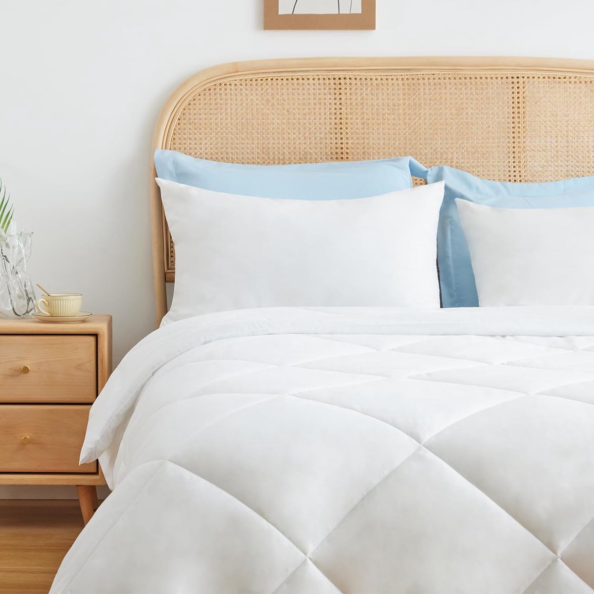 WAVVE Dekbed, 240 x 260 cm, zomerdekbed, XXL, 260 x 240, licht, dun, zacht, ademend zomerdekbed 240 x 260 cm, dekbed, 150 g/m², microvezel, wit (260 x